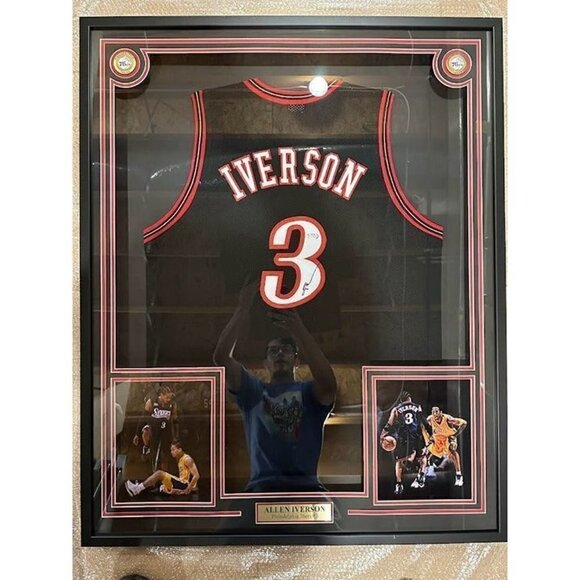 Allen Iverson signed autographed Philadelphia 76ers customer jersey framed PSA - Picture 1 of 8